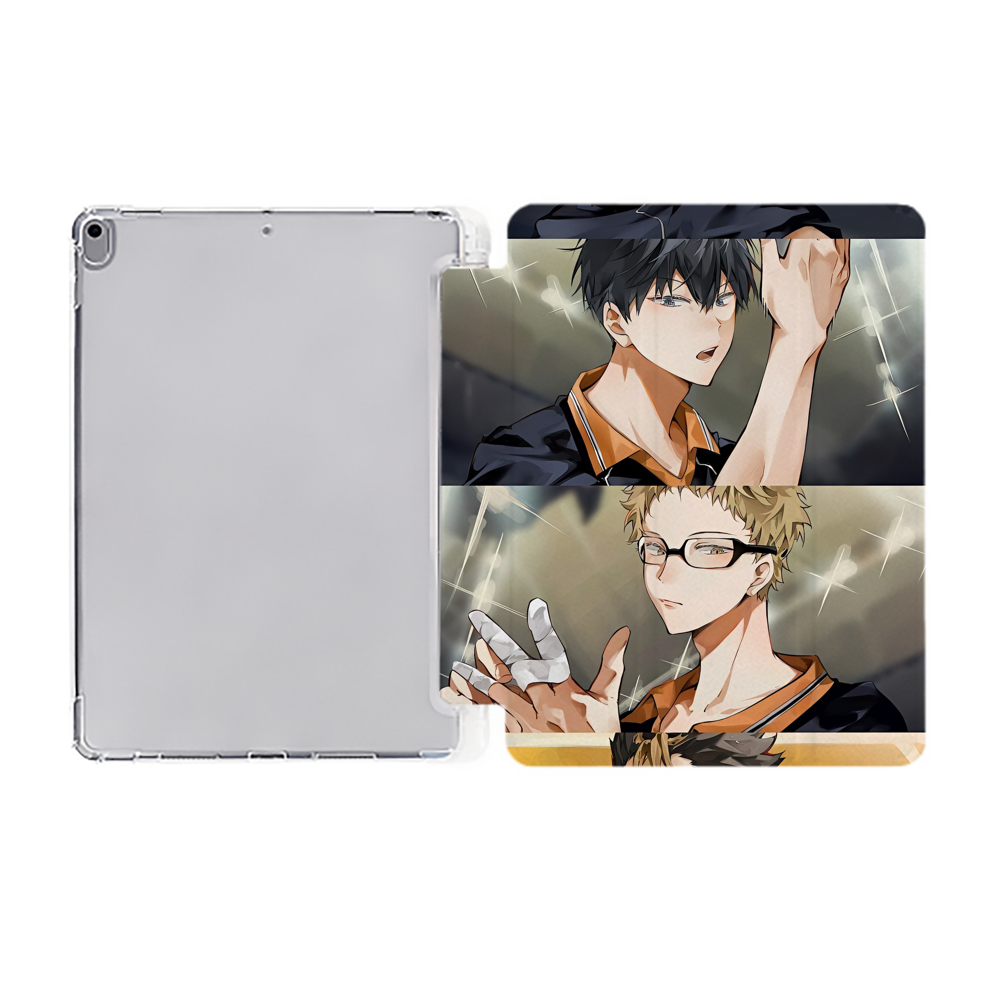 （画像用） ハイキュー!! Haikyu!! IPad ケース ペン収納付き 三つ折りスタンド PUレザー×シリコン 対応機種9.5/10.5/10.9インチ